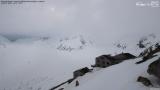 View from Konkordiahütte north over Aletsch glacier